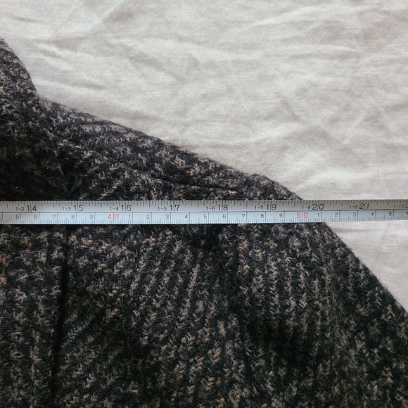 Dalia Collection Brown Houndstooth Wool Blend Double Breaster Blazer Coat - Picture 14 of 15